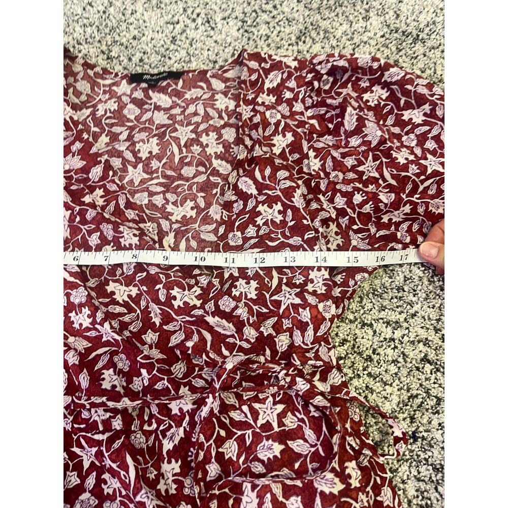 Madewell Red Floral Mini Dress 100% Cotton - Picture 9 of 15